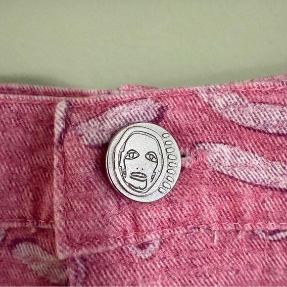 Patrick Church unisex motif “All over You” pink colored jeans pants wide leg - Picture 2 of 7